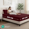 Utopia Bedding – 2er Set Spannbettlaken 90x200cm – Beige(Burgund)