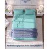 Utopia Bedding – 6er Set Spannbettlaken 160 x 200 cm – Weiß(Babyblau)