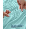 Utopia Bedding – 6er Set Spannbettlaken 160 x 200 cm – Weiß(Babyblau)