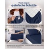 Utopia Bedding – 6er Set Spannbettlaken 160 x 200 cm – Weiß(Blau)