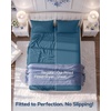 Utopia Bedding – 6er Set Spannbettlaken 160 x 200 cm – Weiß(Blau (Dusk Blue))