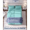 Utopia Bedding – 6er Set Spannbettlaken 160 x 200 cm – Weiß(Blau (Spa Blue))