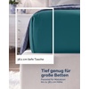 Utopia Bedding – 6er Set Spannbettlaken 160 x 200 cm – Weiß(Blaugrün)