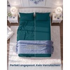Utopia Bedding – 6er Set Spannbettlaken 160 x 200 cm – Weiß(Blaugrün)