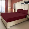 Utopia Bedding – 6er Set Spannbettlaken 160 x 200 cm – Weiß(Burgunder)