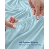 Utopia Bedding – 6er Set Spannbettlaken 160 x 200 cm – Weiß(Eisblau)