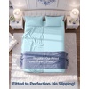 Utopia Bedding – 6er Set Spannbettlaken 160 x 200 cm – Weiß(Eisblau)