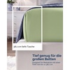 Utopia Bedding – 6er Set Spannbettlaken 160 x 200 cm – Weiß(Graugrün)