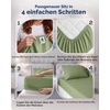 Utopia Bedding – 6er Set Spannbettlaken 160 x 200 cm – Weiß(Grün)