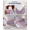 Utopia Bedding – 6er Set Spannbettlaken 160 x 200 cm – Weiß(Lavendel)