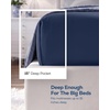 Utopia Bedding – 6er Set Spannbettlaken 160 x 200 cm – Weiß(Marineblau)