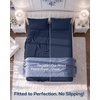 Utopia Bedding – 6er Set Spannbettlaken 160 x 200 cm – Weiß(Navy)