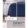 Utopia Bedding – 6er Set Spannbettlaken 160 x 200 cm – Weiß(Navy)
