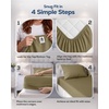 Utopia Bedding – 6er Set Spannbettlaken 160 x 200 cm – Weiß(Oliv/Blatt für Mich (Leaf It To Me))