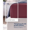 Utopia Bedding – 6er Set Spannbettlaken 160 x 200 cm – Weiß(Rot)