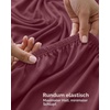 Utopia Bedding – 6er Set Spannbettlaken 160 x 200 cm – Weiß(Rot Borgoña)