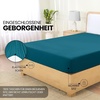 Utopia Bedding – Spannbettlaken 140x200cm – Burgunderrot(Denim Blau)