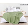 Utopia Bedding 100% Baumwolle Waffeldecke Kuschedecke 300 GSM (Anthrazitgrau – 274 x 228 cm) weiche leichte, atmungsaktive tagesdecke, Sofa & Couch überwurf für alle Jahreszeiten(Salbeigrün)