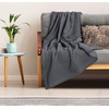 Utopia Bedding 100% Baumwolle Waffeldecke Kuschedecke 300 GSM (Anthrazitgrau – 274 x 228 cm) weiche leichte, atmungsaktive tagesdecke, Sofa & Couch überwurf für alle Jahreszeiten(Dunkelgrau)
