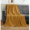 Utopia Bedding 100% Baumwolle Waffeldecke Kuschedecke 300 GSM (Anthrazitgrau – 274 x 228 cm) weiche leichte, atmungsaktive tagesdecke, Sofa & Couch überwurf für alle Jahreszeiten(Senf)