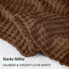 Utopia Bedding 100% Baumwolle Waffeldecke Kuschedecke 300 GSM (Anthrazitgrau – 274 x 228 cm) weiche leichte, atmungsaktive tagesdecke, Sofa & Couch überwurf für alle Jahreszeiten(Braun)