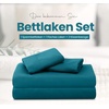 Utopia Bedding 4 Teilige Bettlaken Set, 180x200cm, Burgunderrot(Denim Blau)