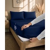 Utopia Bedding 4teilig Bettwäsche-sets – Beige(Marine Blau)