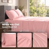 Utopia Bedding Bettlaken Set (3 Teilige, Schwarz), Polyester Mikrofaser, Oeko-Tex Zertifiziert, Spannbettlaken 90×190, Bettlaken 167×243, 1 Bestickten Kissenbezug 50×75(Pink)
