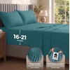 Utopia Bedding Bettlaken Set (3 Teilige, Schwarz), Polyester Mikrofaser, Oeko-Tex Zertifiziert, Spannbettlaken 90×190, Bettlaken 167×243, 1 Bestickten Kissenbezug 50×75(Denim Blau)