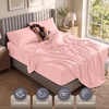 Utopia Bedding Bettlaken Set (3 Teilige, Schwarz), Polyester Mikrofaser, Oeko-Tex Zertifiziert, Spannbettlaken 90×190, Bettlaken 167×243, 1 Bestickten Kissenbezug 50×75(Pink)
