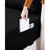 Utopia Bedding Bettlaken Set (3 Teilige, Schwarz), Polyester Mikrofaser, Oeko-Tex Zertifiziert, Spannbettlaken 90×190, Bettlaken 167×243, 1 Bestickten Kissenbezug 50×75(Schwarz)