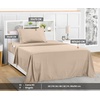 Utopia Bedding Bettlaken Set (3 Teilige, Schwarz), Polyester Mikrofaser, Oeko-Tex Zertifiziert, Spannbettlaken 90×190, Bettlaken 167×243, 1 Bestickten Kissenbezug 50×75(Beige)