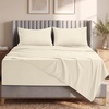Utopia Bedding Bettlaken Set (3 Teilige, Schwarz), Polyester Mikrofaser, Oeko-Tex Zertifiziert, Spannbettlaken 90×190, Bettlaken 167×243, 1 Bestickten Kissenbezug 50×75(Elfenbein)
