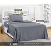 Utopia Bedding Bettlaken Set (3 Teilige, Schwarz), Polyester Mikrofaser, Oeko-Tex Zertifiziert, Spannbettlaken 90×190, Bettlaken 167×243, 1 Bestickten Kissenbezug 50×75(Grau)