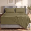 Utopia Bedding Bettlaken Set (3 Teilige, Schwarz), Polyester Mikrofaser, Oeko-Tex Zertifiziert, Spannbettlaken 90×190, Bettlaken 167×243, 1 Bestickten Kissenbezug 50×75(Oliv/Blatt für Mich (Leaf It To Me))