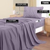 Utopia Bedding Bettlaken Set (3 Teilige, Schwarz), Polyester Mikrofaser, Oeko-Tex Zertifiziert, Spannbettlaken 90×190, Bettlaken 167×243, 1 Bestickten Kissenbezug 50×75(Lavendel)
