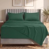 Utopia Bedding Bettlaken Set (3 Teilige, Schwarz), Polyester Mikrofaser, Oeko-Tex Zertifiziert, Spannbettlaken 90×190, Bettlaken 167×243, 1 Bestickten Kissenbezug 50×75(Smaragd)