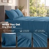 Utopia Bedding Bettlaken Set (3 Teilige, Schwarz), Polyester Mikrofaser, Oeko-Tex Zertifiziert, Spannbettlaken 90×190, Bettlaken 167×243, 1 Bestickten Kissenbezug 50×75(Blue Dusk)