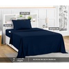 Utopia Bedding Bettlaken Set (3 Teilige, Schwarz), Polyester Mikrofaser, Oeko-Tex Zertifiziert, Spannbettlaken 90×190, Bettlaken 167×243, 1 Bestickten Kissenbezug 50×75(Marineblau)