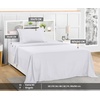 Utopia Bedding Bettlaken Set (3 Teilige, Schwarz), Polyester Mikrofaser, Oeko-Tex Zertifiziert, Spannbettlaken 90×190, Bettlaken 167×243, 1 Bestickten Kissenbezug 50×75(Weiß)
