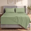 Utopia Bedding Bettlaken Set (3 Teilige, Schwarz), Polyester Mikrofaser, Oeko-Tex Zertifiziert, Spannbettlaken 90×190, Bettlaken 167×243, 1 Bestickten Kissenbezug 50×75(Graugrün)
