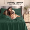 Utopia Bedding Bettlaken Set (3 Teilige, Schwarz), Polyester Mikrofaser, Oeko-Tex Zertifiziert, Spannbettlaken 90×190, Bettlaken 167×243, 1 Bestickten Kissenbezug 50×75(Smaragd)