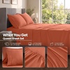 Utopia Bedding Bettlaken Set (3 Teilige, Schwarz), Polyester Mikrofaser, Oeko-Tex Zertifiziert, Spannbettlaken 90×190, Bettlaken 167×243, 1 Bestickten Kissenbezug 50×75(Orange)
