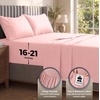 Utopia Bedding Bettlaken Set (3 Teilige, Schwarz), Polyester Mikrofaser, Oeko-Tex Zertifiziert, Spannbettlaken 90×190, Bettlaken 167×243, 1 Bestickten Kissenbezug 50×75(Pink)