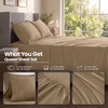 Utopia Bedding Bettlaken Set (3 Teilige, Schwarz), Polyester Mikrofaser, Oeko-Tex Zertifiziert, Spannbettlaken 90×190, Bettlaken 167×243, 1 Bestickten Kissenbezug 50×75(Sand)