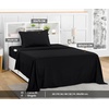 Utopia Bedding Bettlaken Set (3 Teilige, Schwarz), Polyester Mikrofaser, Oeko-Tex Zertifiziert, Spannbettlaken 90×190, Bettlaken 167×243, 1 Bestickten Kissenbezug 50×75(Schwarz)