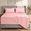 Utopia Bedding Bettlaken Set (3 Teilige, Schwarz), Polyester Mikrofaser, Oeko-Tex Zertifiziert, Spannbettlaken 90×190, Bettlaken 167×243, 1 Bestickten Kissenbezug 50×75(Pink)