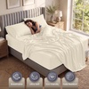 Utopia Bedding Bettlaken Set (3 Teilige, Schwarz), Polyester Mikrofaser, Oeko-Tex Zertifiziert, Spannbettlaken 90×190, Bettlaken 167×243, 1 Bestickten Kissenbezug 50×75(Elfenbein)