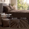 Utopia Bedding Bettlaken Set (3 Teilige, Schwarz), Polyester Mikrofaser, Oeko-Tex Zertifiziert, Spannbettlaken 90×190, Bettlaken 167×243, 1 Bestickten Kissenbezug 50×75(Braun)