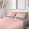 Utopia Bedding Bettwäsche 135×200 cm + 1 Kissenbezug 80×80 cm, Blaugrün(Grau / Rosa)